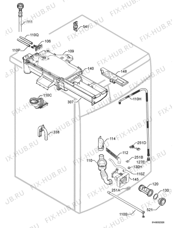 Взрыв-схема стиральной машины Zanussi Electrolux ZWF14581W - Схема узла Hydraulic System 272